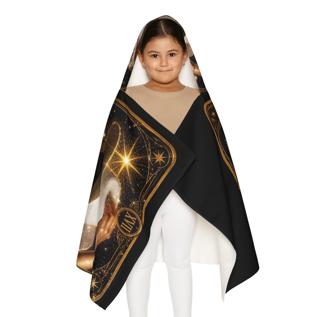 Blue ivy Youth Hooded Towel — "The Star" Tarot-Inspired Beach & Bath Wrap for Kids