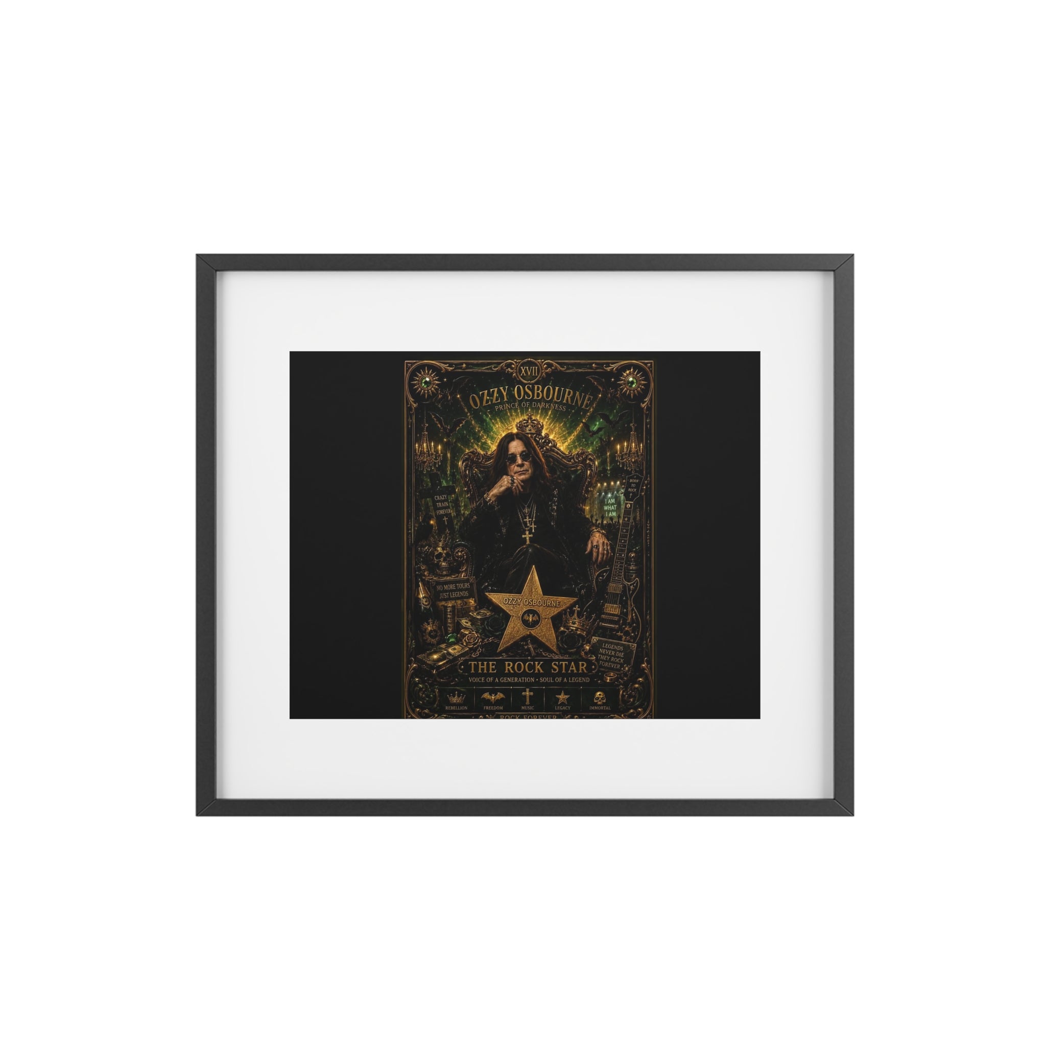 Ozzy Osbourne Rock Star Framed Poster — Matte Music Wall Art