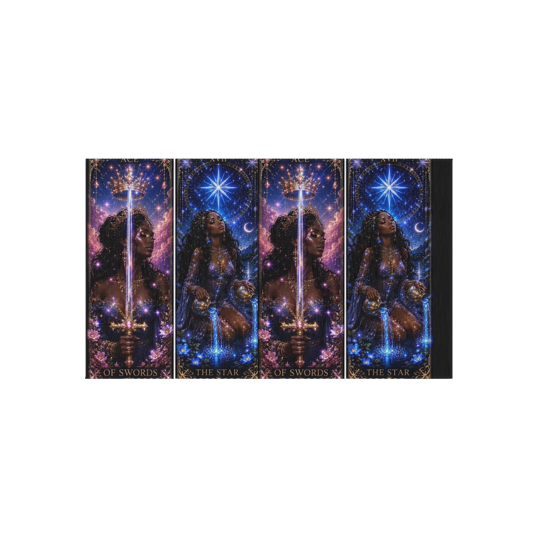 Gwenisha Tarot Star Outdoor Rug — Celestial Night Goddess Patio Mat