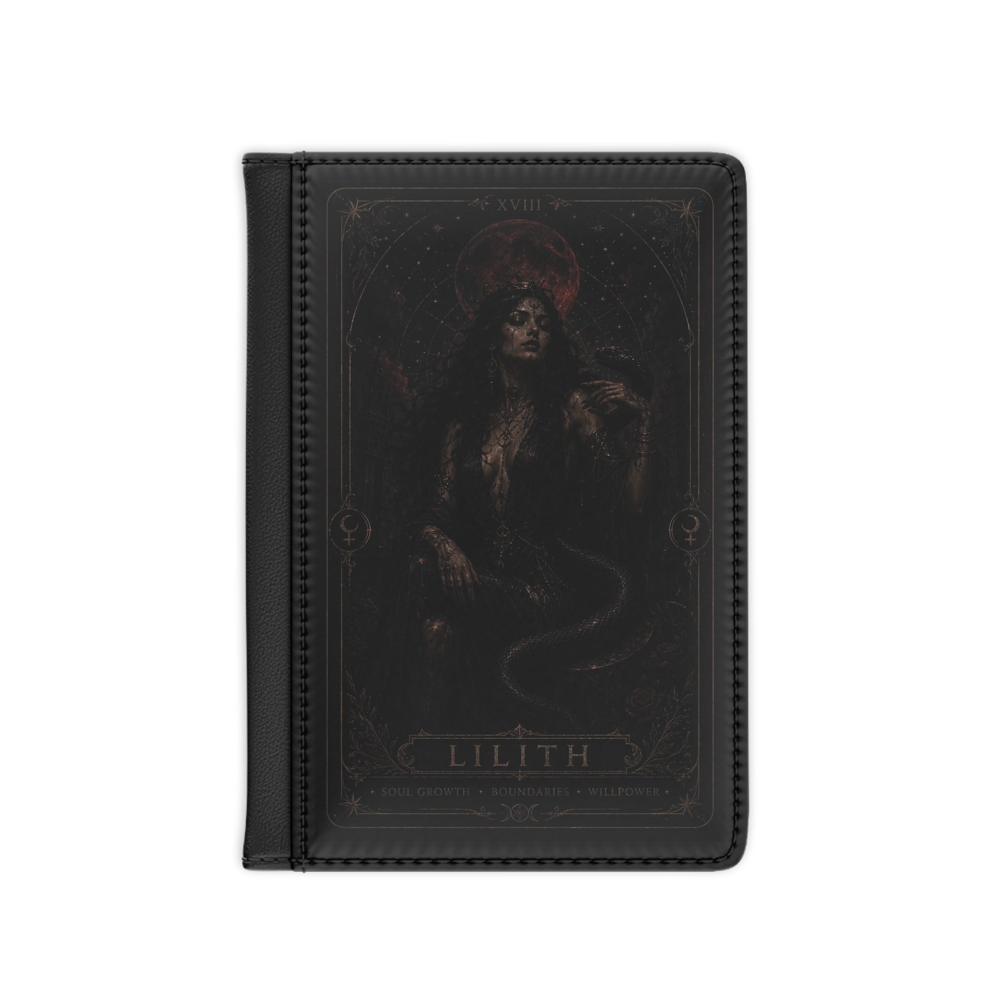 Lilith Passport Cover — Dark Lilith Gothic Art Travel Wallet