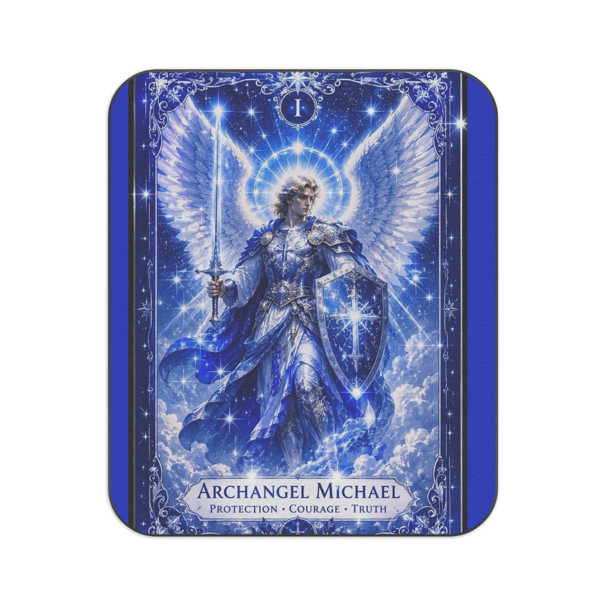 Archangel Michael Picnic Blanket — Spiritual Protection & Courage Outdoor Mat