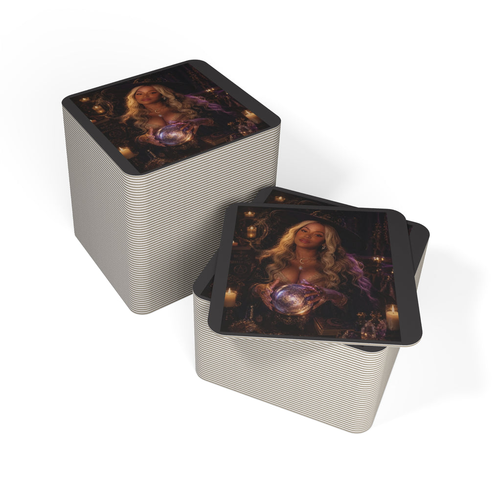 Beyonce Halloween Oracle Coasters — Halloween Decorative Drink Coasters (50/100 Pack)