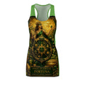 Wheel of Fortune Fortuna Racerback Dress — Mystic Tarot Green Bodycon