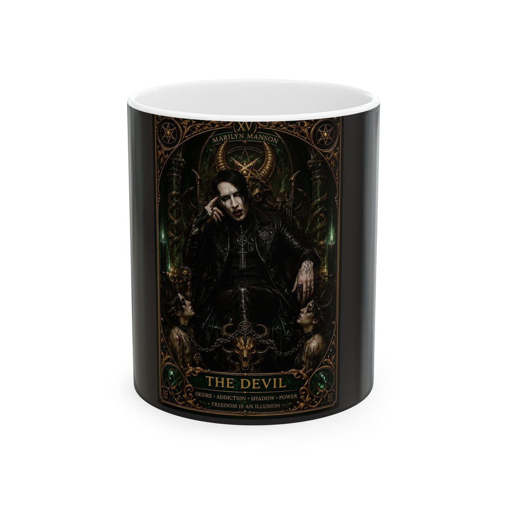Marilyn Manson The Devil Tarot Ceramic Mug — Gothic Occult Coffee Cup (11oz/15oz)